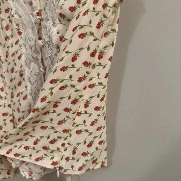 NEW Reformation Cristina Lace Trim Woven Tank Top in Madison Red Floral | size 4 - Picture 9 of 10